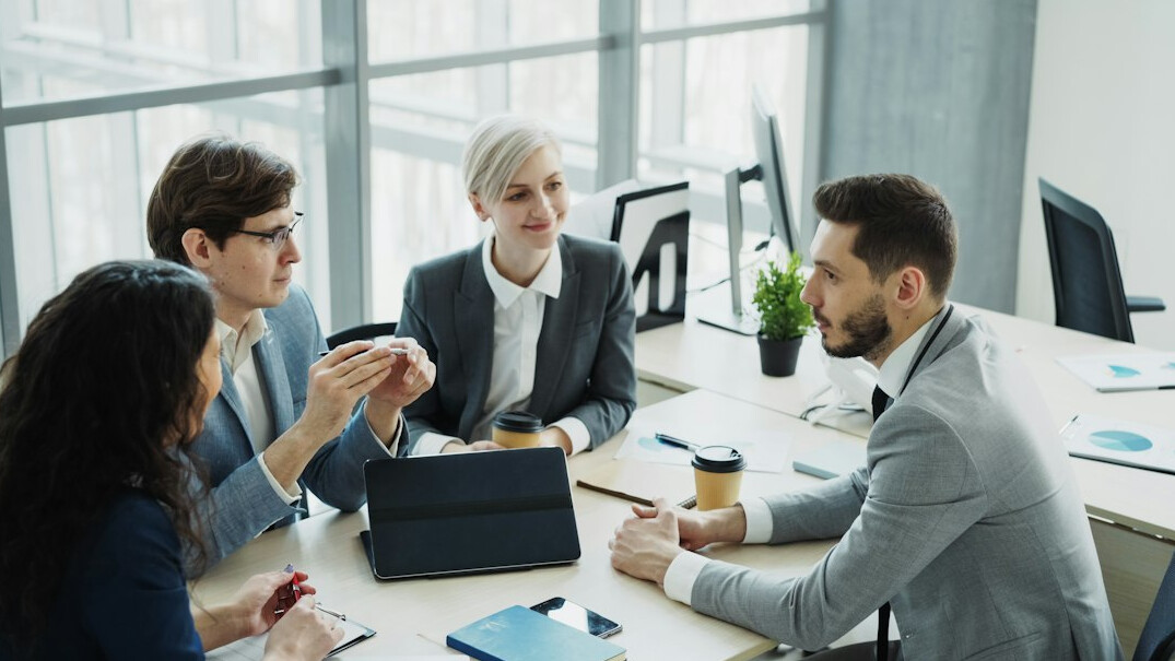 insurance team discussing policy