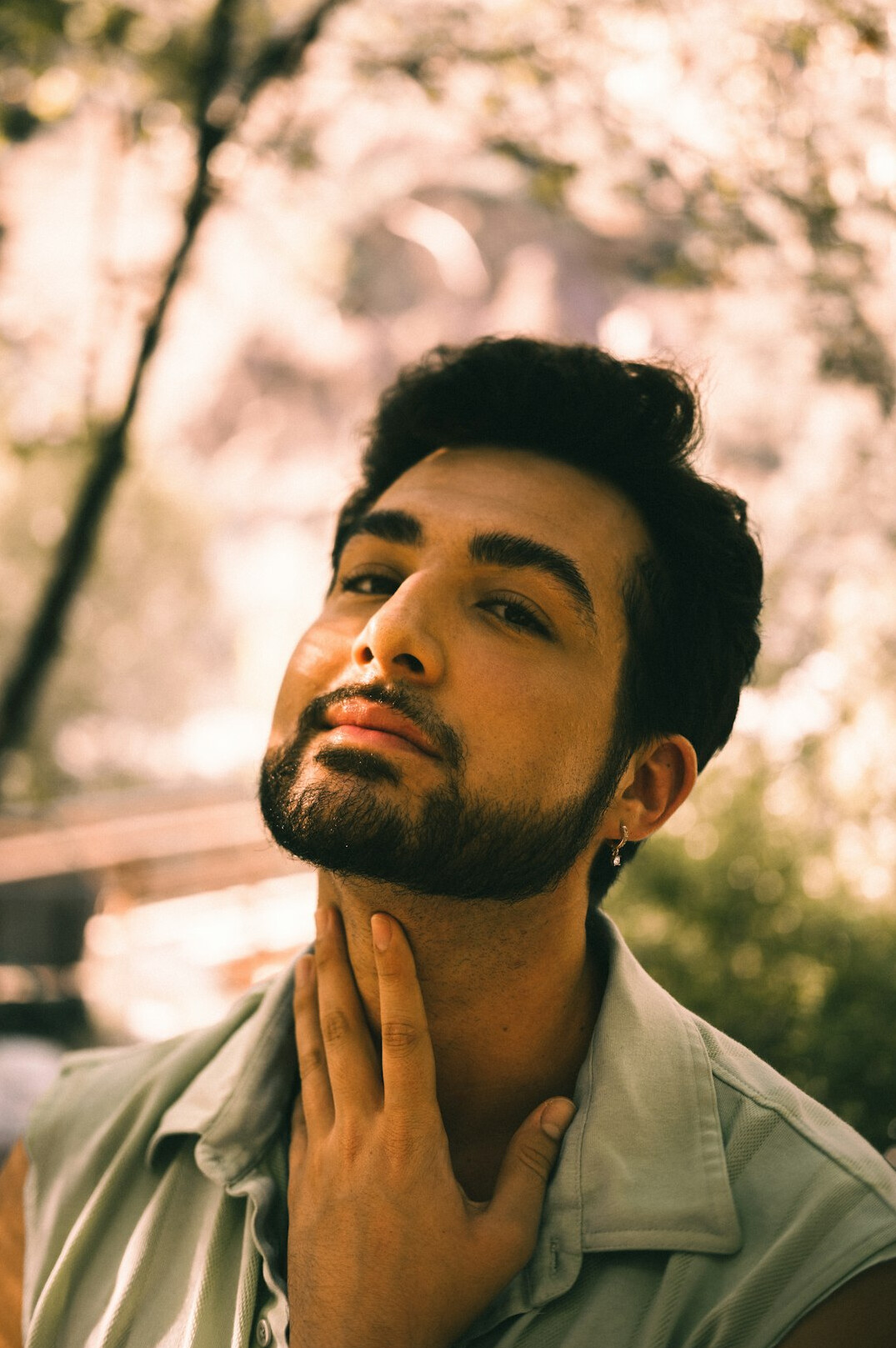Portrait of a young man with a light beard